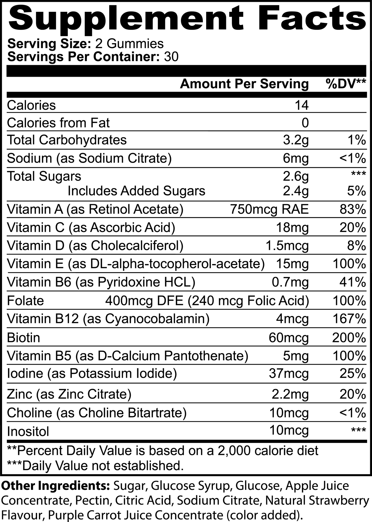 Hypno Lifting Strawberry Multivitamin Bear Gummies (Adult)