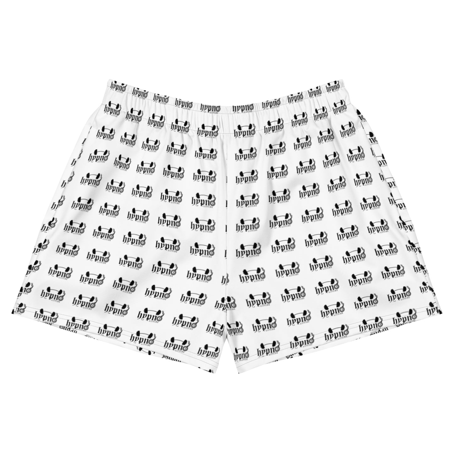 Hypno Lifting Pattern Print 6" Inseam Unisex Athletic Shorts (White)