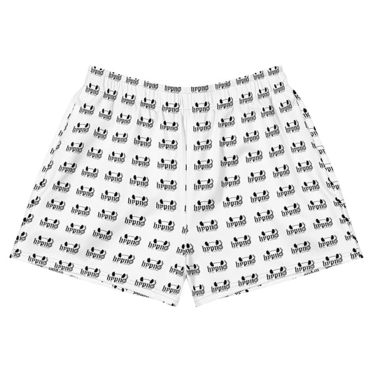 Hypno Lifting Pattern Print 6" Inseam Unisex Athletic Shorts (White)